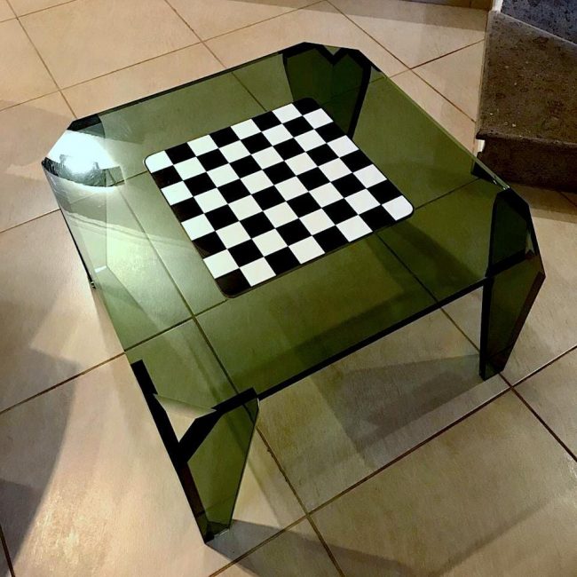 scacchiera in plexiglass